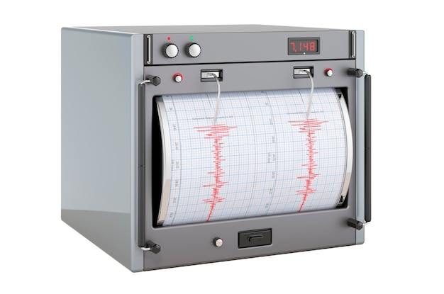 Seismograph side view 3D rendering