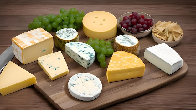 a selection of cheeses