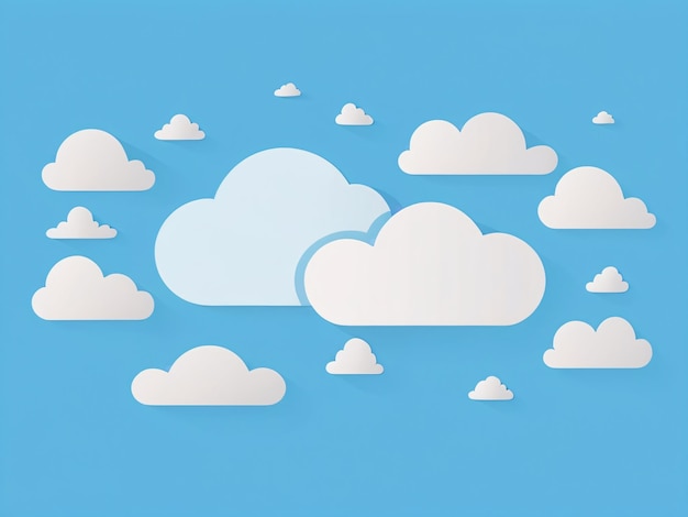 Photo selection of decorative clouds in flat design