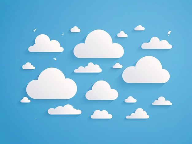 Photo selection of decorative clouds in flat design