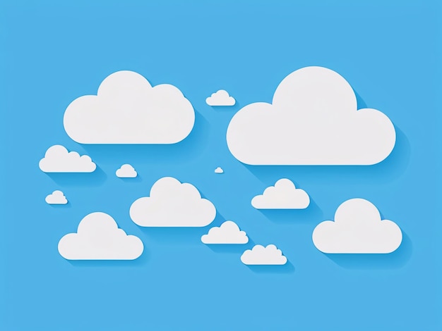 Photo selection of decorative clouds in flat design