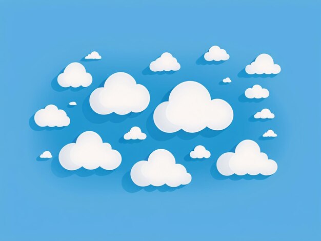 Photo selection of decorative clouds in flat design