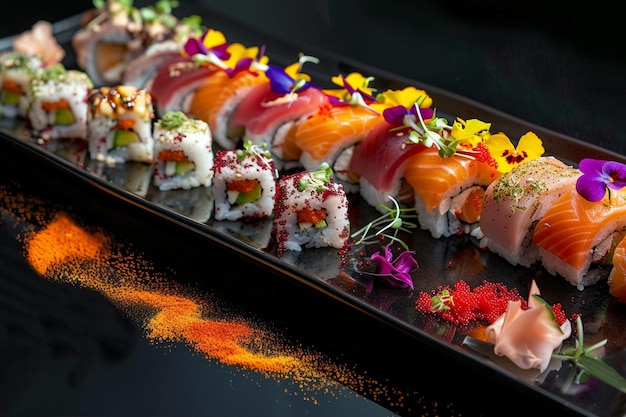 Selection Of Diverse Sushi Meticulously