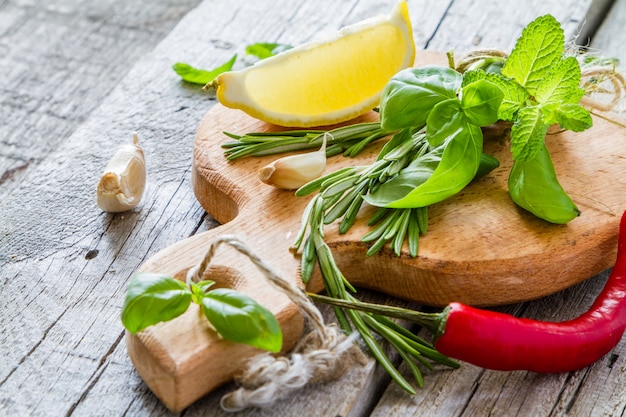 Selection of herbs and spices