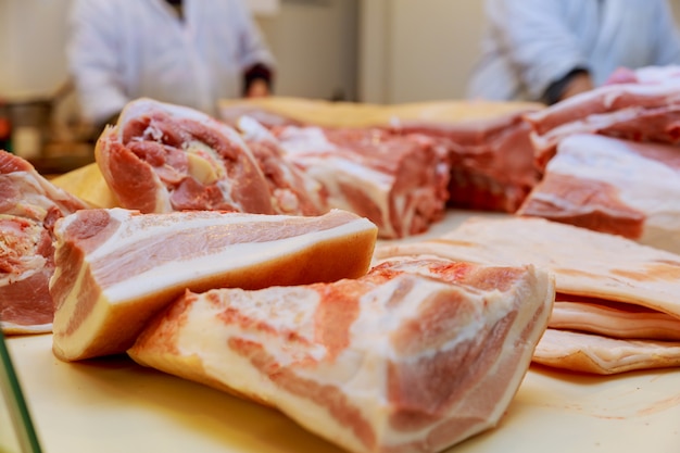 Selection of quality meat at a butcher shop