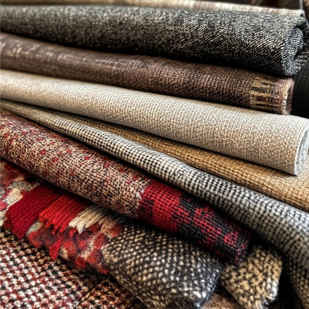 Photo selection of textured fabrics for winter collections