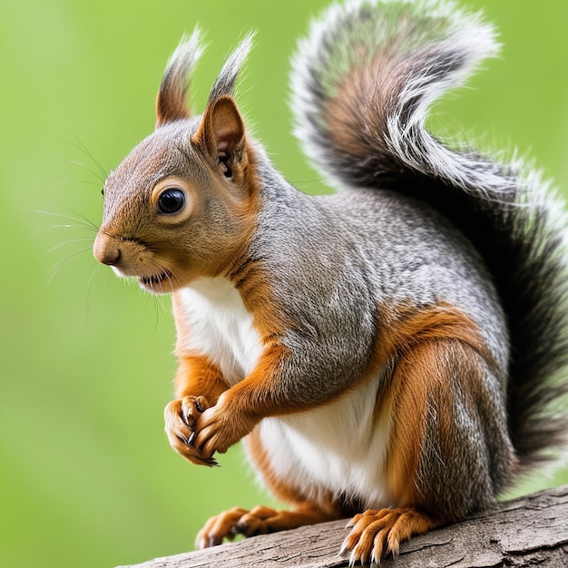 Selective focus shot of a squirrel in the yard