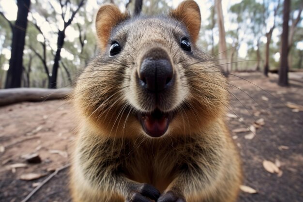 Photo selfie quokka mammal animal rodent