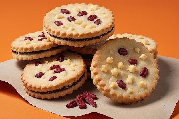 Selga biscuits Delicious Latvian SELGA cookies on orange background