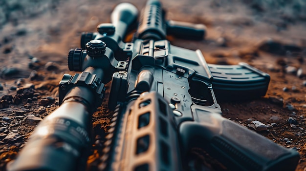 Photo semi automatic ar15 style carbine rifle