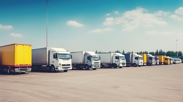 Semi Trailer Trucks in Logistics and Transportation Industry Generative AI