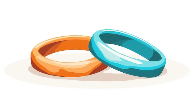 Photo a semiflat illustration of wedding rings symbolizes love loss