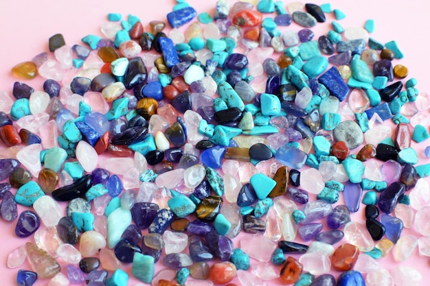 Semiprecious stones of different colors