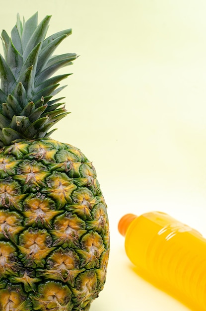 Semiripe pineapple sweet taste called Oro honey in Colombia isolated on colorful background