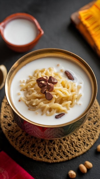 Semiya payasam or shew or sew khir or seviyan kheer is a indian sweet made with vermicelli milk ghe