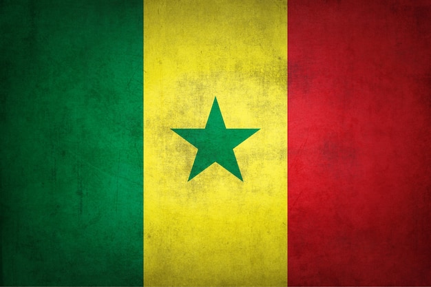 Senegal flag with grunge texture.