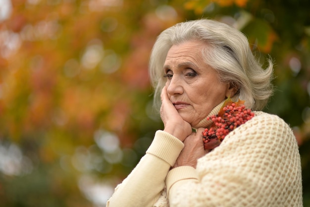 Senior beautiful woman posing