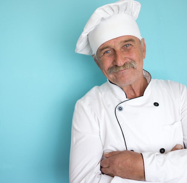 Senior cook with mustache