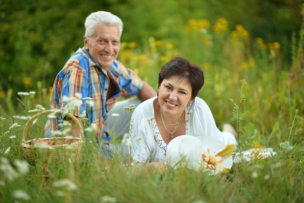 Senior couple outdoors