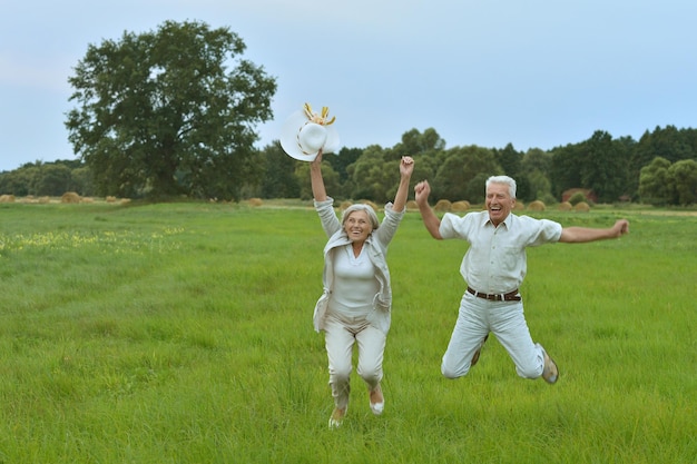 Senior couple resting at park