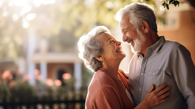 Senior Lovebirds Smiles Say All