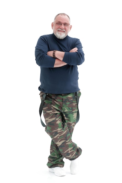 Senior man isolated over a white background