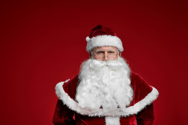 Senior man in Santa costume