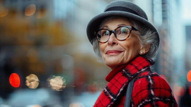 Senior Woman Navigates the City with Confidence Metropolitan Style Independent Spirit