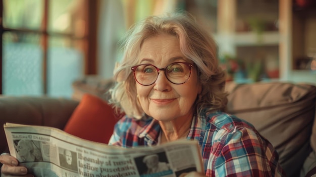 A Senior Woman Reading News