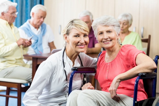 Senior woman sitting in a wheelchair