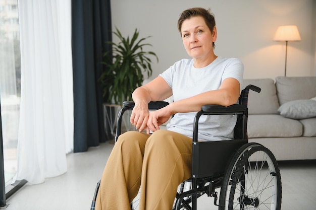 Senior woman on a wheelchair