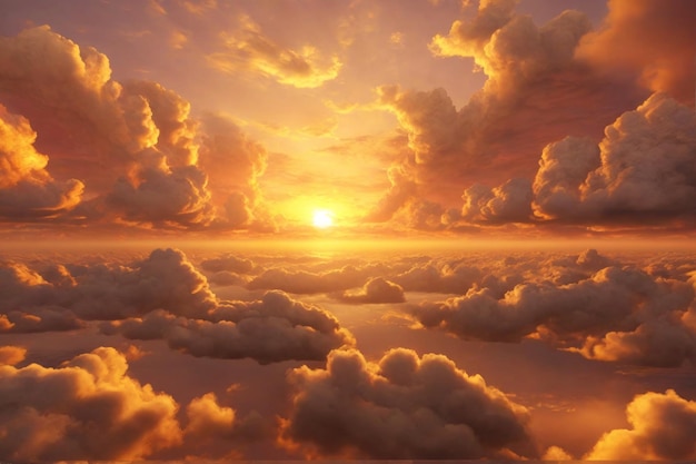 Senset Golden Clouds Background Sunset Cloud Background Clouds Background Sky Background Clouds Texture AI Generative