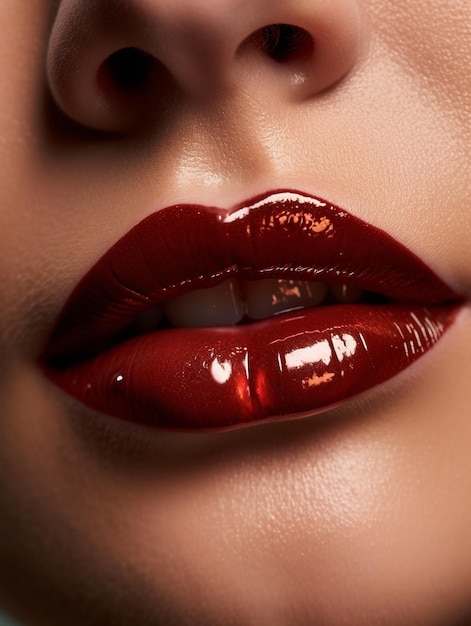 Sensual Beauty Red Lips Luxury Jewelry and Elegant Makeup Collection