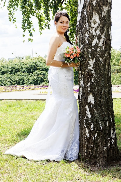 Sensual portrait of a young couple Wedding photo outdoor