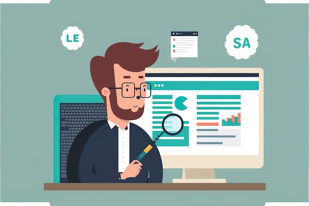 SEO Specialist flat illustration