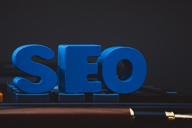 SEO text alphabet for Search Engine Optimization concept