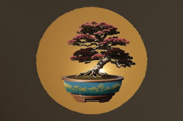 Photo seofriendly title captivating japanese inkinspired tree illustration