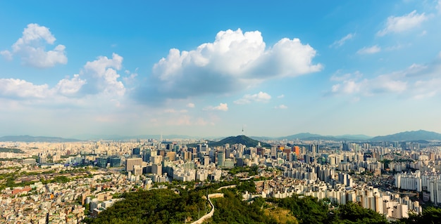 Seoul City Skyline and Seoul tower South Korea