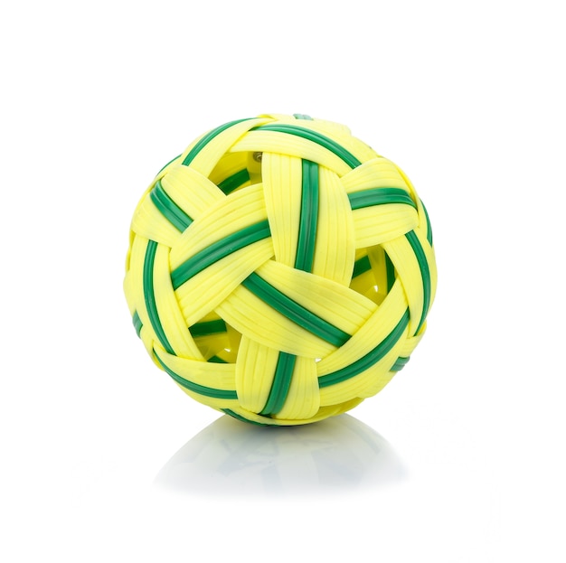 Sepak takraw ball on white