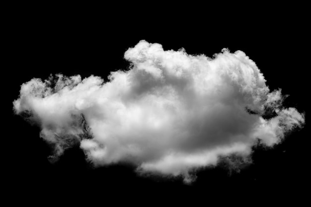 Separate white clouds on a black background have real clouds White cloud isolated on a black background realistic cloud white fluffy cumulus cloud isolated cutout on black background