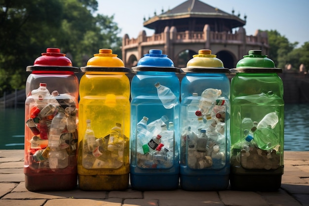 Separating waste plastic bottles into recycling Generative Ai