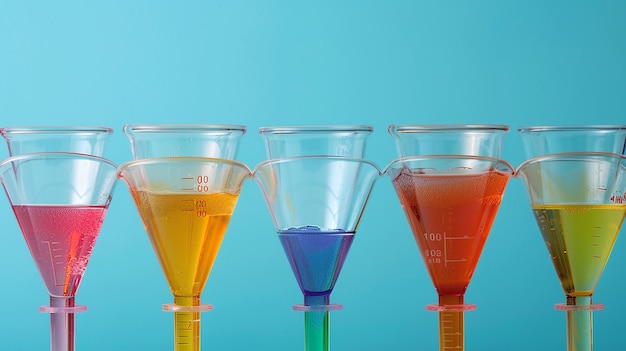 Photo separatory funnels with layered colors