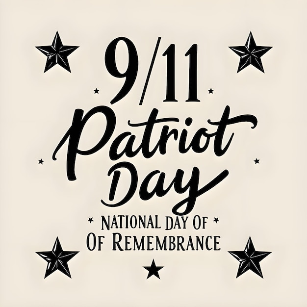 September 11 Patriot Day With American Flag Illustration