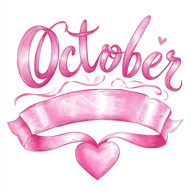 Photo september typography with heart and ribbon