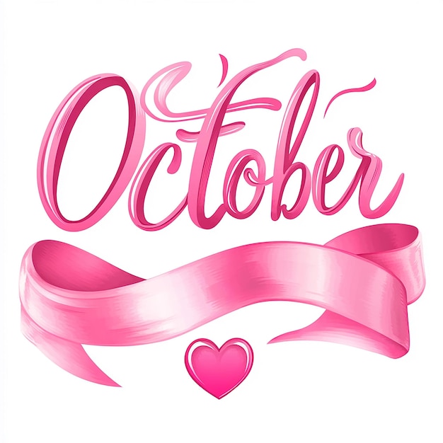 September Typography with Heart and Ribbon