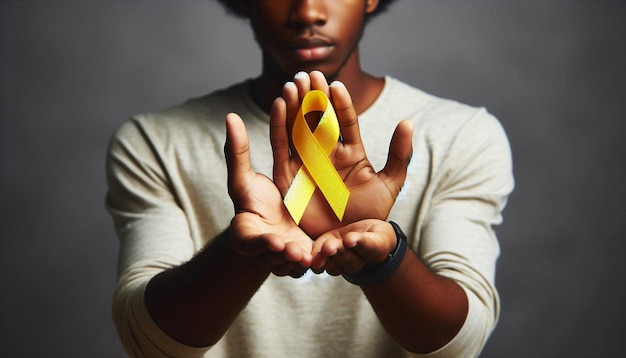 September Yellow Solidarity Ribbon for Campaign Friendship and Community Support