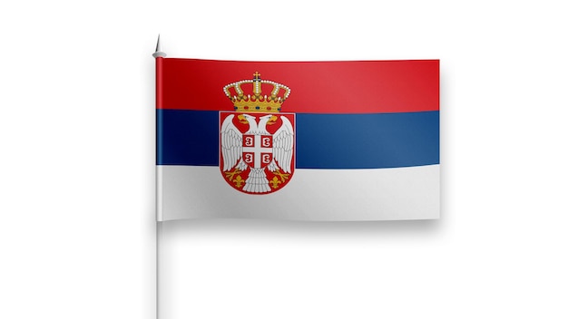 serbia flag on a white background