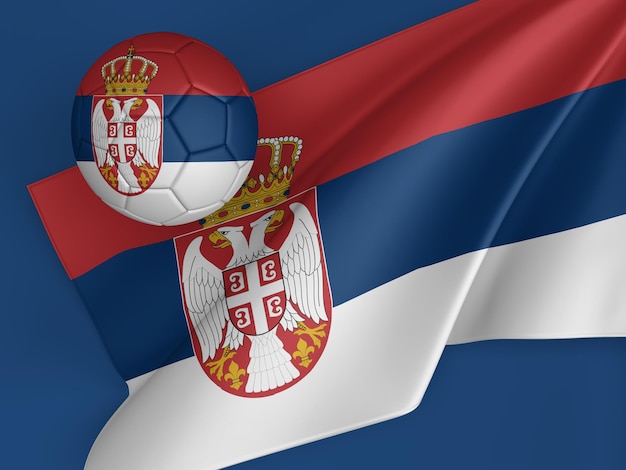 serbia football flag 3d illustration