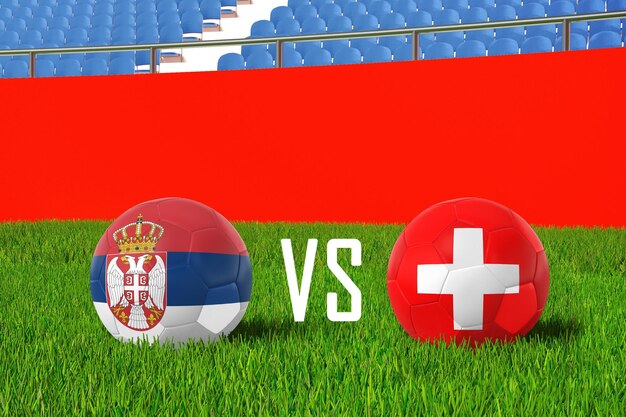 Serbia Versus Switzerland in Stadium