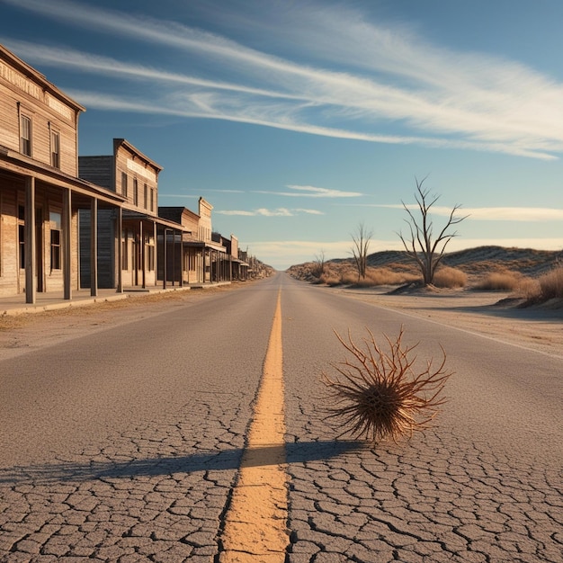 A serene and abandoned main street